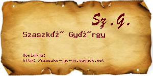 Szaszkó György névjegykártya