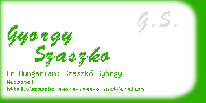 gyorgy szaszko business card