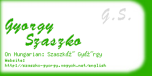 gyorgy szaszko business card